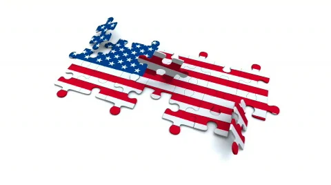 Puzzle - US Flag Stock Footage 537175
