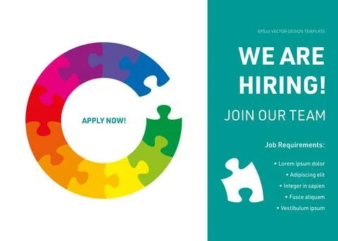 Puzzle vector join our team banner design Stock-Illustration