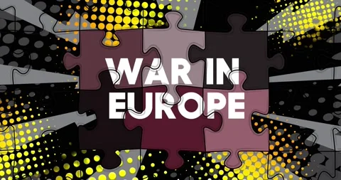 Puzzle with War in Europe text Stock Footage 170820816