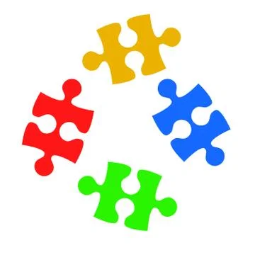 Puzzle on white background, stock vector illustration Stock Illustration