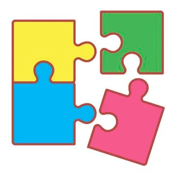 Puzzle on white background. Vector illustration in trendy flat style. ESP 10. Stock Illustration