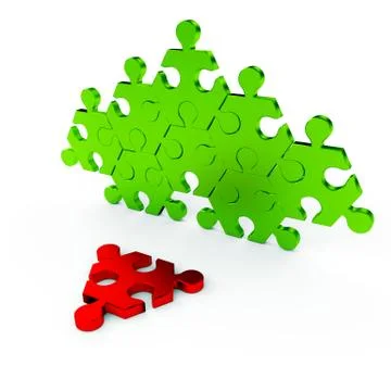 Puzzle on a white Illustrazione stock