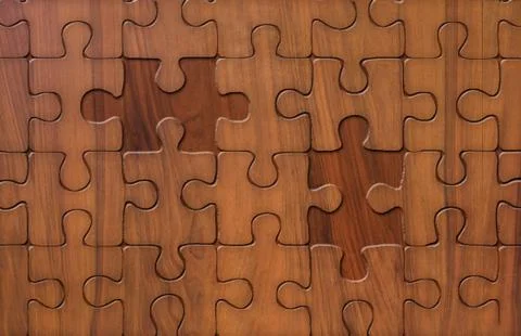 Puzzle on wood Stock Illustration
