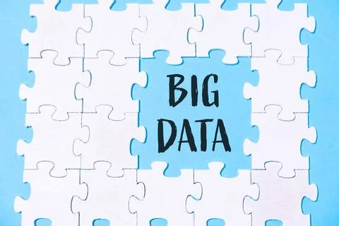 Puzzle with the word Big Data written in the middle Stock Photos