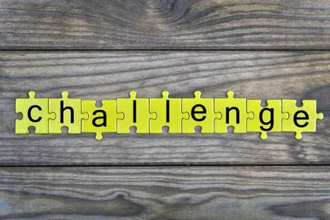 Puzzle with word Challenge Stock Photos