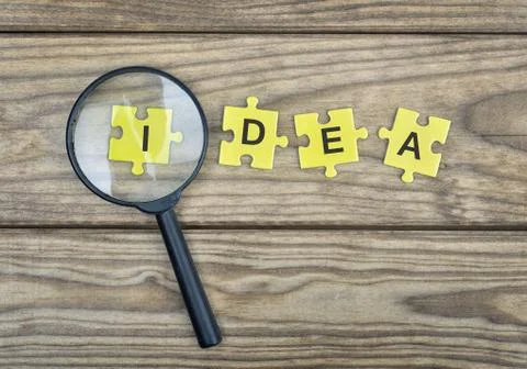 Puzzle with word Idea Stock-Fotos