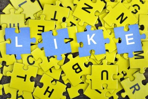Puzzle with word Like Fotos Stock