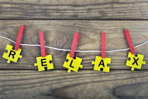 Puzzle with word Relax Stock Photos