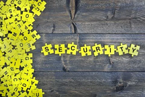 Puzzle with word Security Stock Photos