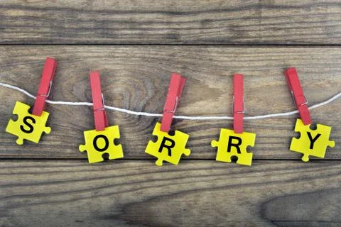 Puzzle with word Sorry Foto stock
