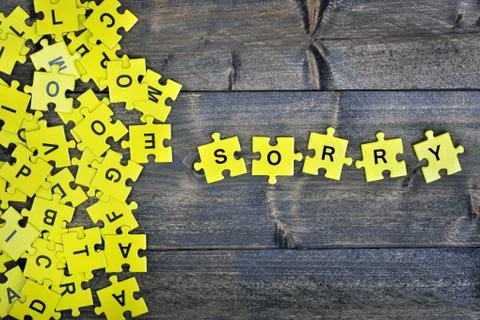 Puzzle with word Sorry Stock Photos