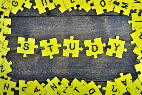 Puzzle with word Study Stock Photos