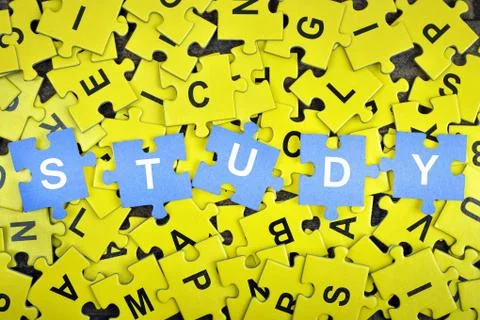 Puzzle with word Study Stock Photos