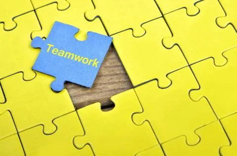 Puzzle with word Teamwork 스톡 사진
