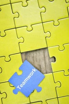 Puzzle with word Teamwork Foto stock
