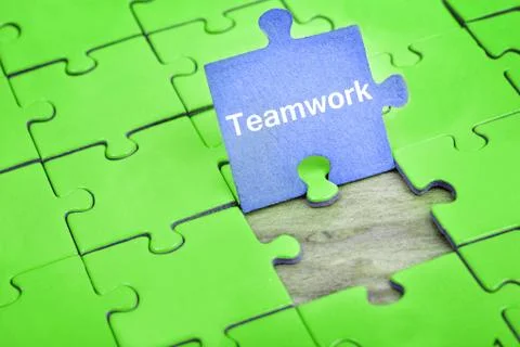 Puzzle with word Teamwork Stock Photos