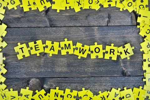 Puzzle with word Teamwork Stock-Fotos