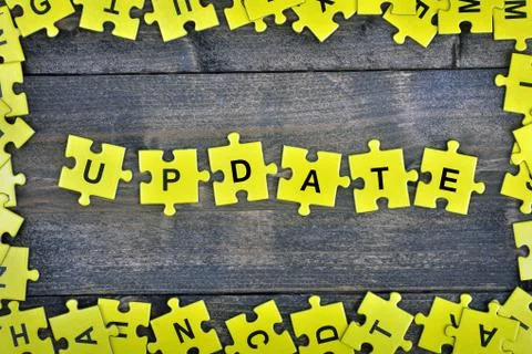 Puzzle with word Update Stock Photos