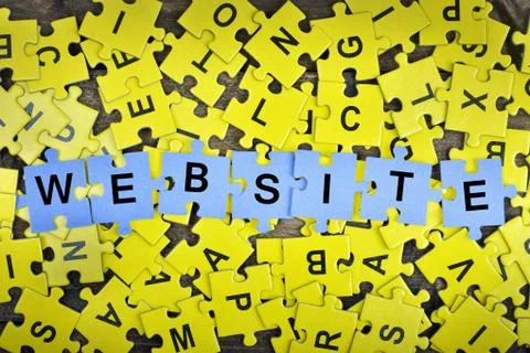 Puzzle with word Website 스톡 사진