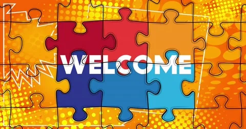 Puzzle word. Welcome Stock Footage 169503935