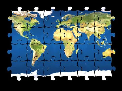 Puzzle World isolated Illustrazione stock