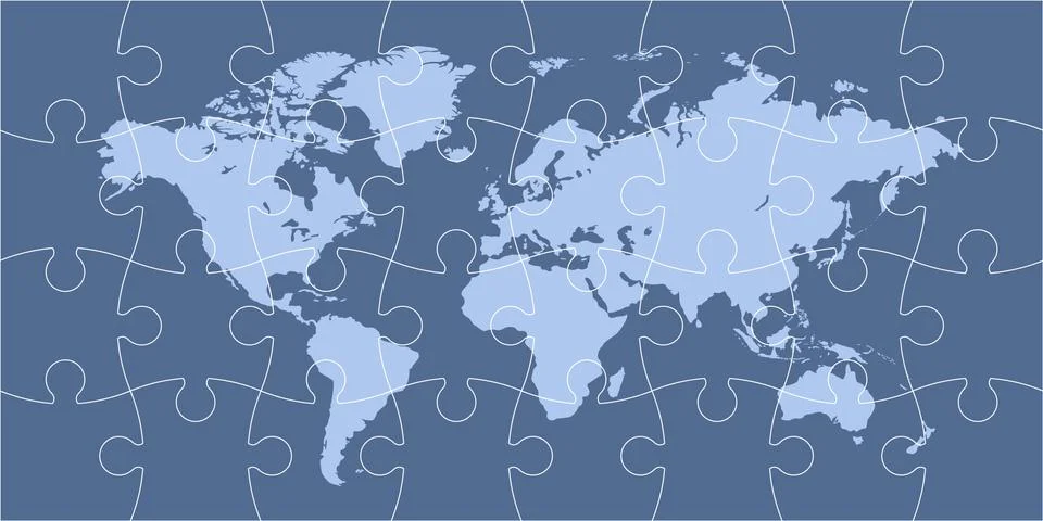 Puzzle world map Stock Illustration