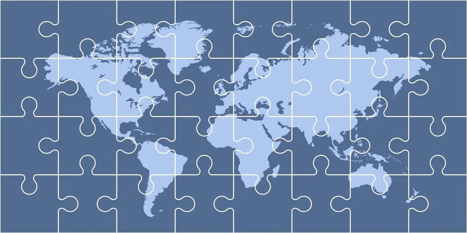 Puzzle world map Stock Illustration