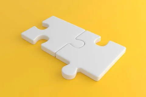 Puzzle on yellow background Stock Illustration