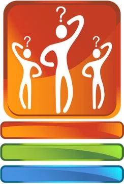 Puzzled button Stock Illustration