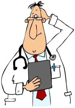 Puzzled Doctor Stock Illustration
