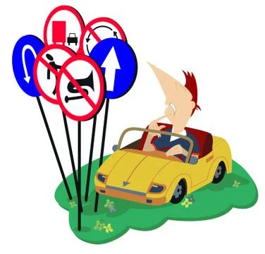 Puzzled driver Stock Illustration