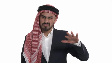 Puzzled man demonstrating doubting, hesitating emotion. Body language and Stock Footage 125828756