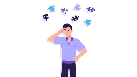 Puzzled man thinking. Scratching his head. uncertainty, question mark Stock Footage 204789303