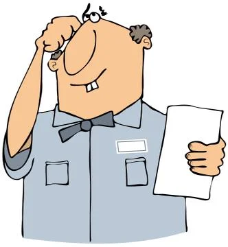 Puzzled serviceman Stock Illustration