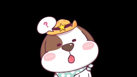 Puzzled Sheriff Beagle - Animated on Transparent Background Stock Footage 282780987