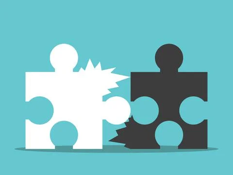 Puzzles, bad teamwork concept Stock Illustration