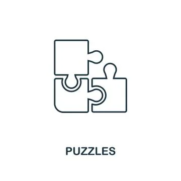 Puzzles creative icon. Simple element illustration. Puzzles concept symbol Stock Illustration