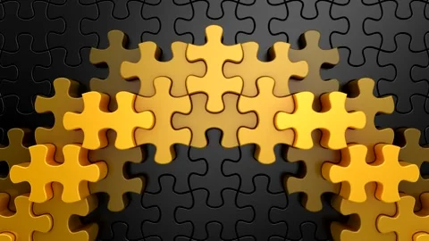 Puzzles Form a Wave Stock Footage 327948083