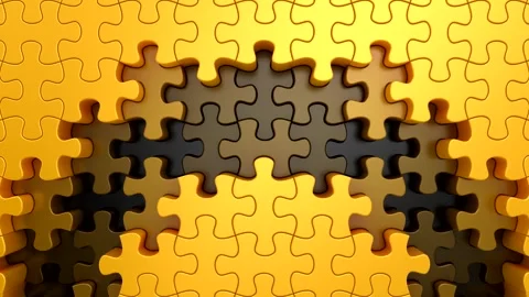 Puzzles Form a Wave Stock Footage 328012542