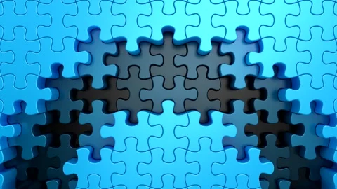 Puzzles Form a Wave Stock Footage 328012673