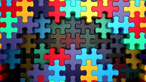 Puzzles Form a Wave Video stock 328176393