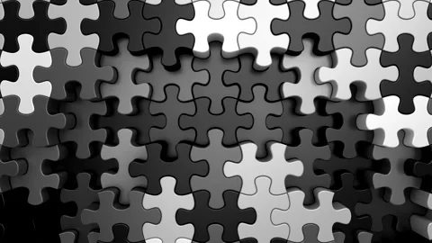 Puzzles Form a Wave Stock Footage 328176433