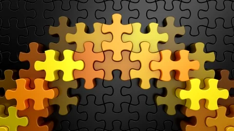 Puzzles Form a Wave Stock Footage 328736325