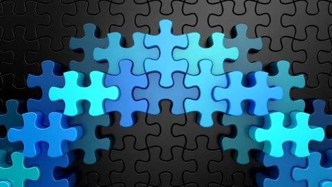 Puzzles Form a Wave Stock Footage 328736503