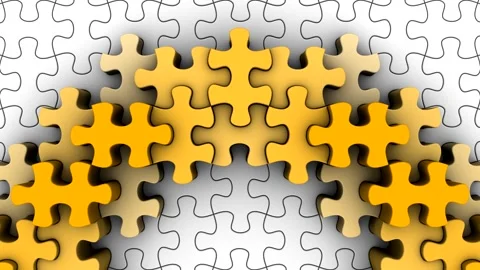 Puzzles Form a Wave Stock Footage 329095948