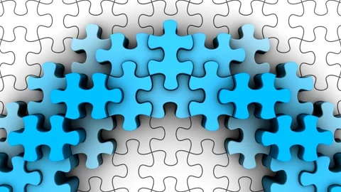 Puzzles Form a Wave Stock Footage 329096037