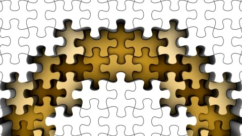 Puzzles Form a Wave Stock Footage 329096115