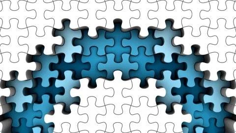 Puzzles Form a Wave Stock Footage 329096145