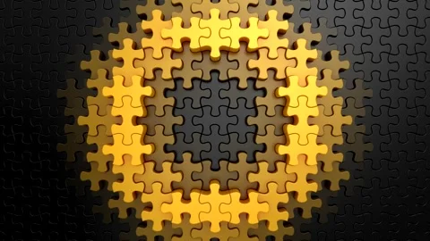 Puzzles Form a Wave Stock Footage 332227579