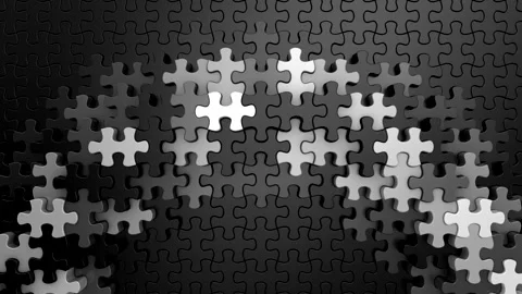 Puzzles Form a Wave Vídeo Stock 333129061